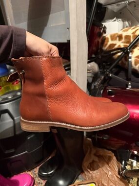 Madewell Cognac Leather Ankle Booties